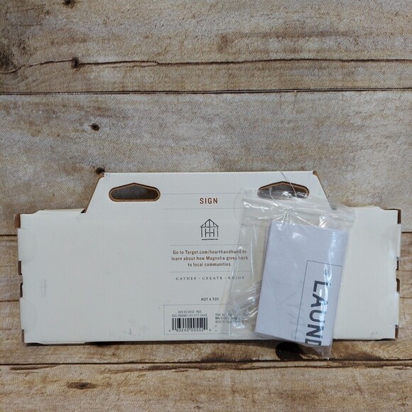 Hearth & Hand with Magnolia  "LAUNDRY" Enameled Metal Sign 9 7/8" x 3 1/8" - Picture 2 of 4